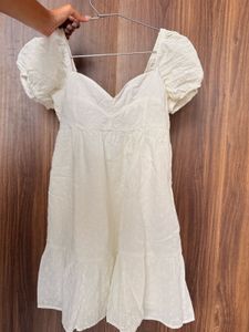 Chic White Eyelet Mini Dress