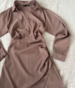 Elegant Mauve Wrap Dress
