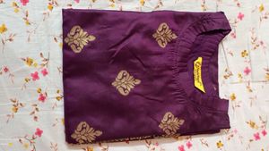 Purple Banarasi Silk Kurta Set