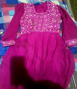 Dark Pink Colour Gown For Women