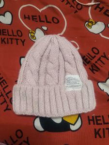 Cute Pink Knit Beanie Hat