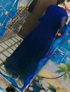 Elegant Navy Blue Embellished Gown