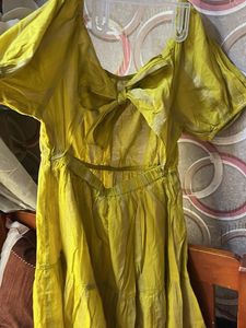 Yellow Tiered Midi Dress