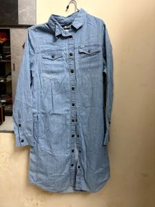 Light Blue Denim Shirt Dress
