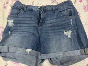 Distressed Denim Shorts