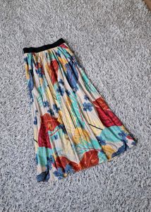 Vibrant Floral Pleated Maxi Skirt