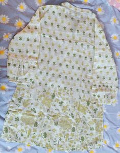 Women's White Floral Print Kurta