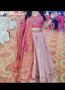 Stunning Pink Embroidered Lehenga Choli
