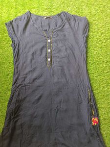 Navy Blue A-Line Dress