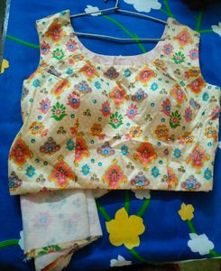 Like   New Blouse Golden Print Party Wear Blous