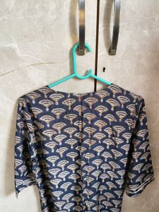 Navy Blue Printed Kurta Set