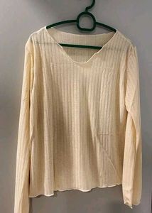 Y2k Sheer White Long Sleeve Top 🍁