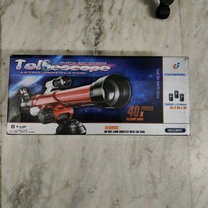 Red Telescope with Tripod