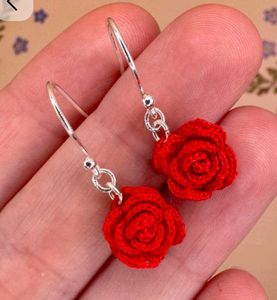 Crochet Rose and sunflower Earrings combo