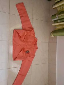 Peach Embroidered shrug