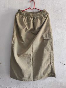 Khaki Midi Cargo Skirt