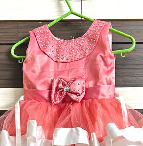 Silk and Net Fancy frock below knee length