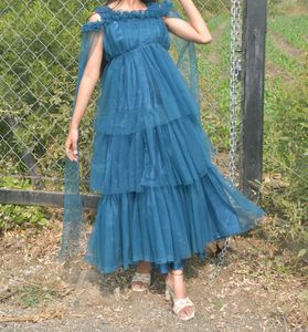 Stunning Teal Tiered Gown