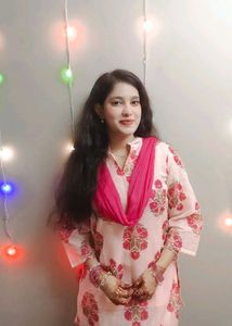 Beautiful Pink Floral Kurta Set large size