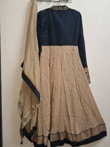 Elegant Two-Tone Anarkali Kurta zardozi worked hea
