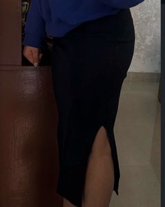 High-Slit Midi Skirt