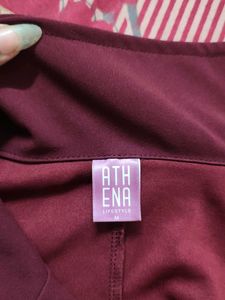 Burgundy wrap top