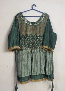 Beautiful Teal shrug kurti