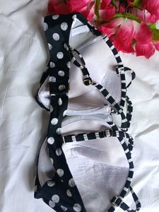 Cute Polka Dot &amp; Stripe Bikini Top