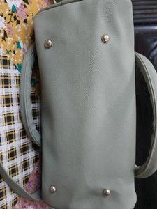 Stylish Light Green Handbag with Charm