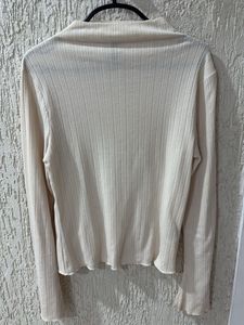 Ribbed Mock Neck Long Sleeve Top