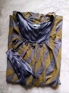 Double Layered Striped Top with Belt