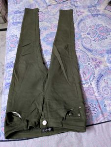 Olive Green Skinny Fit Jeans