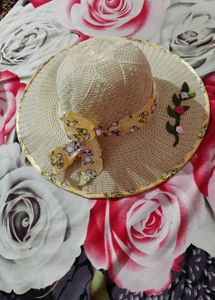 Charming Woven Sun Hat with Cute Ribbon