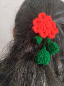 Handmade Crochet Flower Hair Clip
