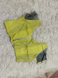 Yellow Striped Saree with Blouse