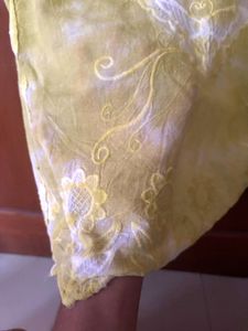 Embroidered Sleeveless Yellow Top