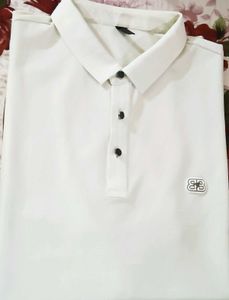 Men's White Polo Shirt with Logo