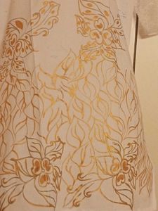 White Kurta with Gold Print