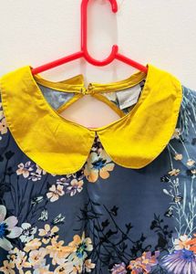 Floral Print Peter Pan Collar Top
