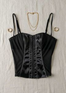 Mesh Black Corset Top