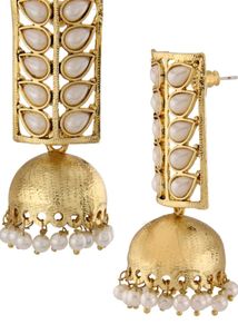 Golden Jhumka With Pearls