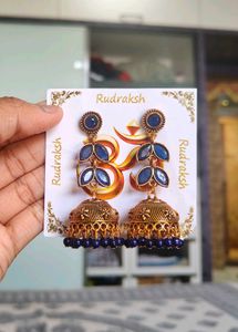 Beautiful Blue Jhumka Earrings