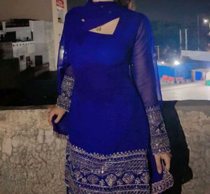 Royal Blue Embroidered Kurta Set