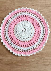 Crochet Placemat Round  12 inch