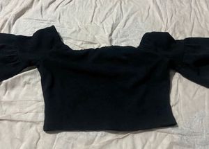 Black Off-Shoulder Top &amp; Ruffle Skirt Co-Ord Set
