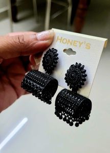 Black Jhumka Earrings