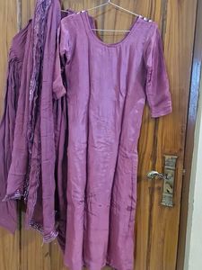 Purple Striped Kurta with Palazzo Set