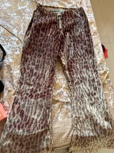 Animal Print Bell Bottom Pants