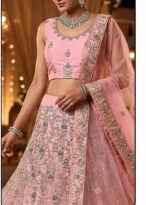Elegant Pink Embroidered Lehenga Choli