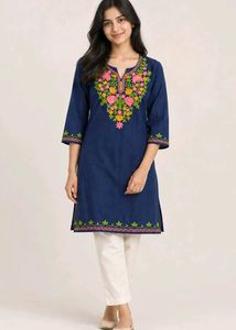 Hand Embroidered Blue Kurta...✨✨💙